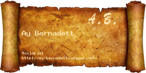 Ay Bernadett névjegykártya